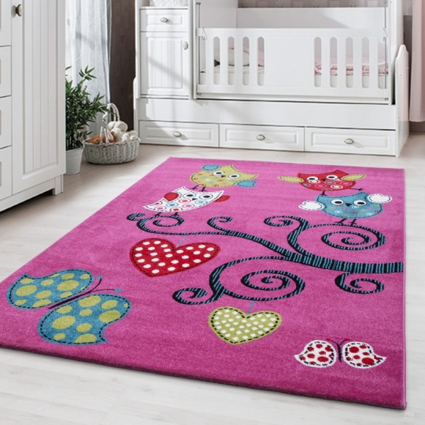 Kids Purple Rug for Children's Rooms, Playroom & Nursery